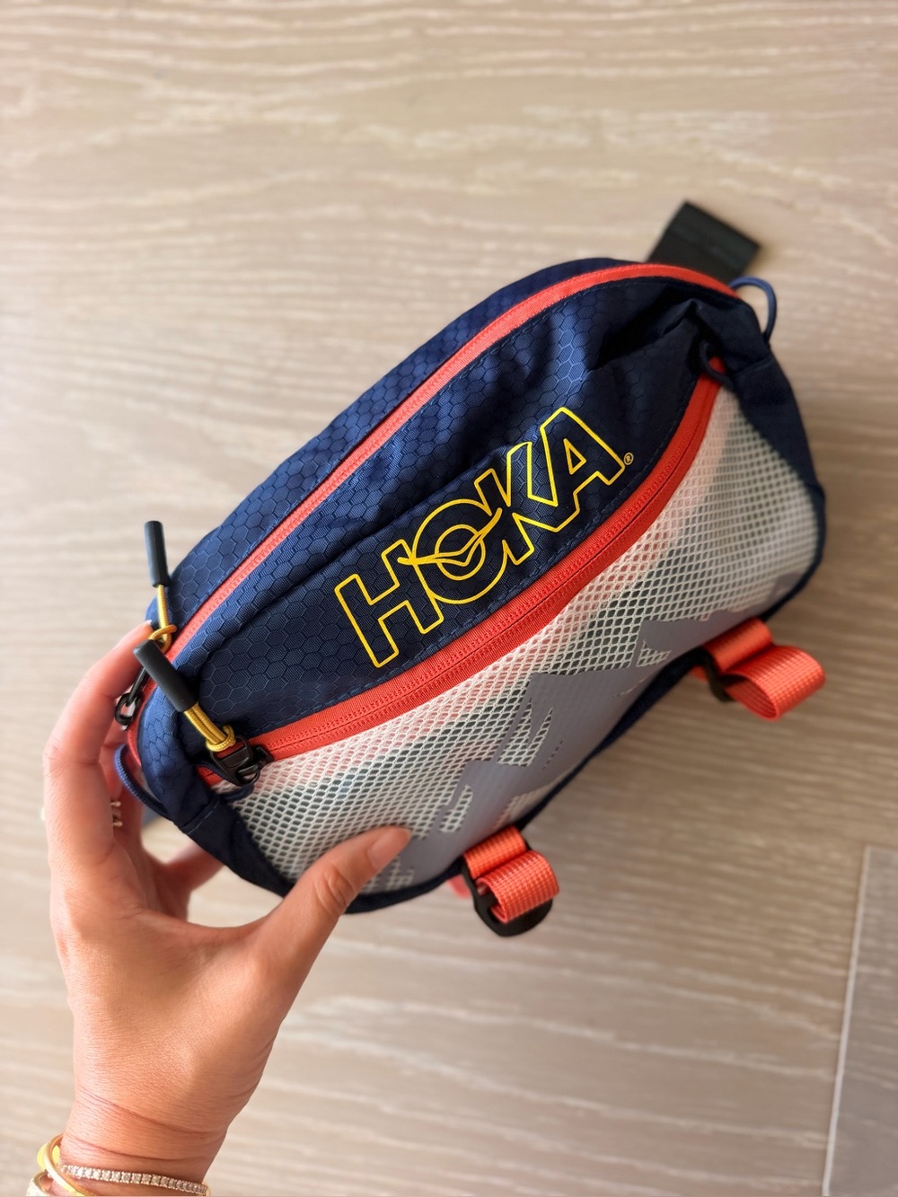 Hoka Navy Purple Orange Mountain-Print Running Waist Pack